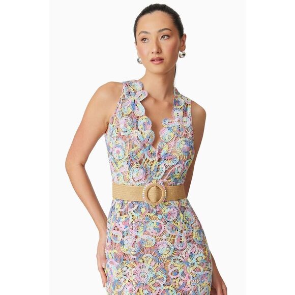 ELLIATT Rue Crochet Midi Dress - Pastel Multi cocktail Dinner Dress size S NWT - Picture 1 of 9